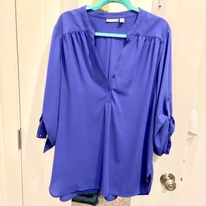 Periwinkle Halogen ¾ Sleeve Flowy Blouse